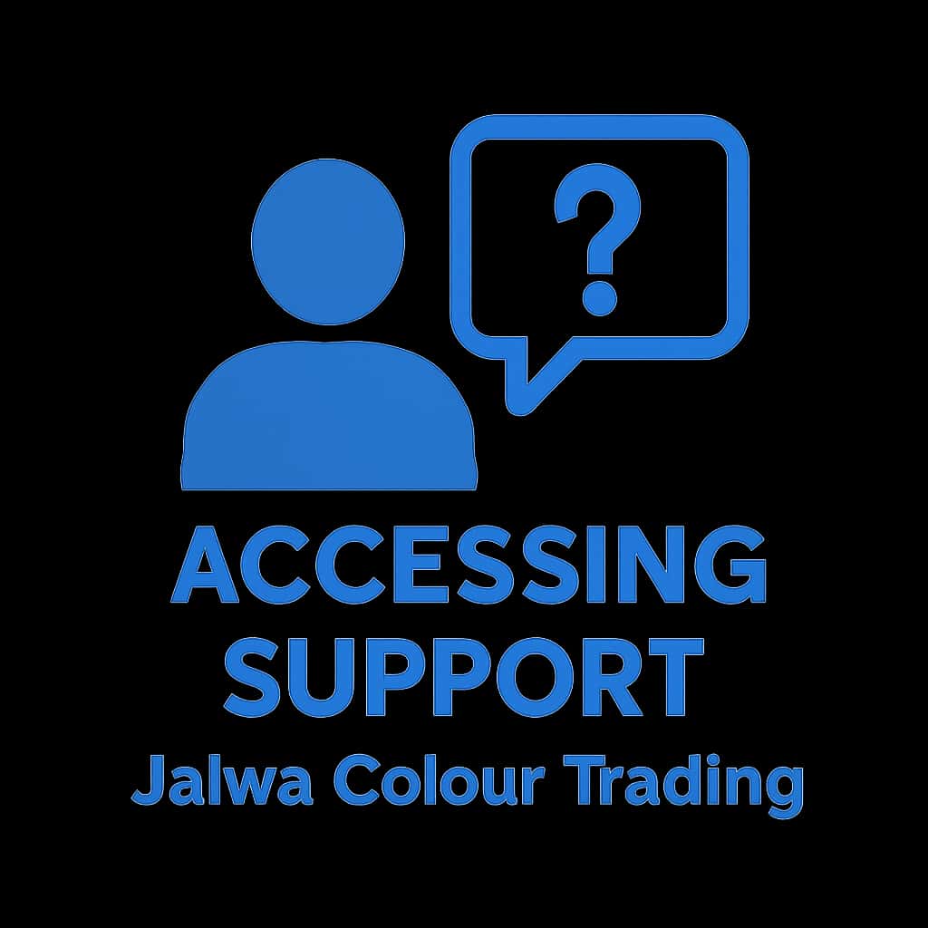 An icon symbolizing Jalwa Colour Trading support, showcasing the text clearly.