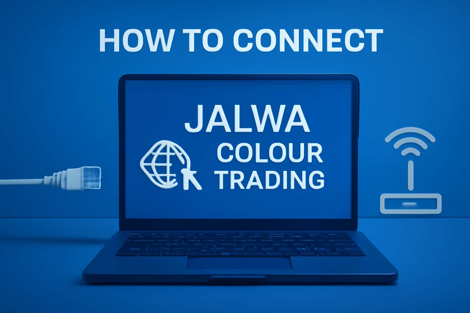 An informational scene depicting connection processes for Jalwa Colour Trading.