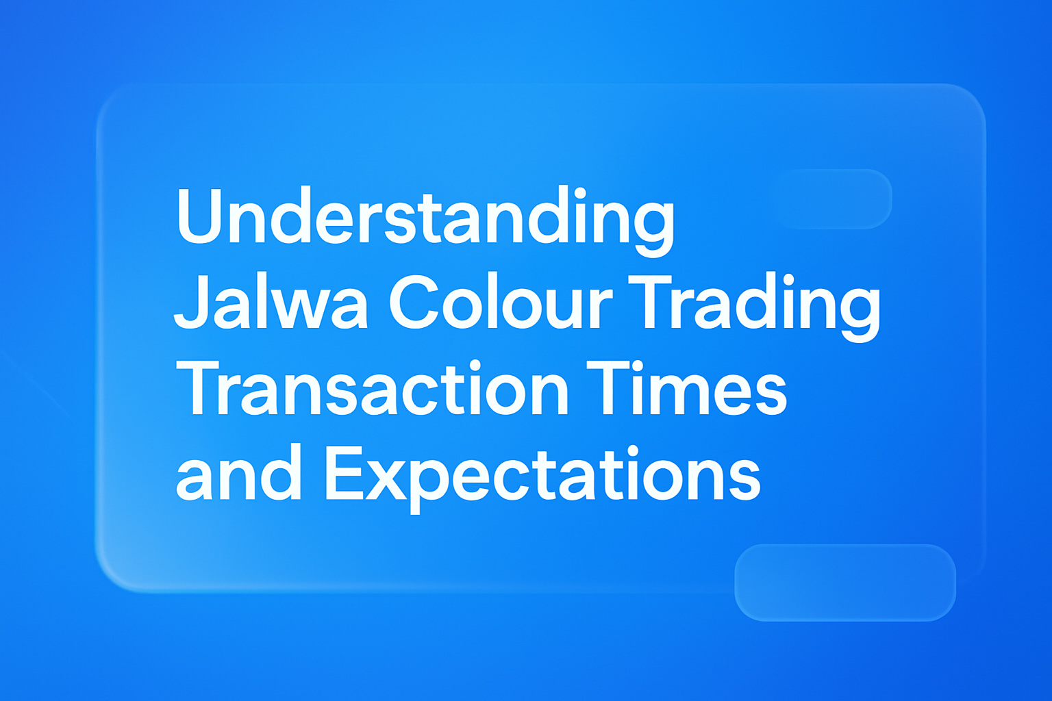 An informational image representing performance optimization strategies for Jalwa Colour Trading.